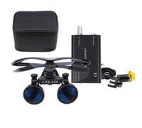 3W LED Headlight Lamp with Filter + 3.5X Binocular Loupes Optical Glass Case Bag (Black)