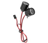 3W LED RC Car Headlight, Aluminum Alloy Housing RC Searchlight, Replacement Spare Part, RC Searchlight, for Remote Control Car Model, with Stable Voltage Module (Black)