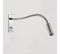 3W LED Recessed Headboard Reading Lamp 3000K Hardwired Flexible Gooseneck Wall Spotlights with Switch - Flat Mount Adjustable Wall Lights for Bedroom Bedside Study Room (Chrome)