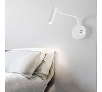 3W LED Wall Light Rotatable with Switch Wall lamp Indoor with USB Rechargeable Long Arm Reading Lamp Adjustable Modern 3000K Warm Light Bedside lamp Metal Wall Spotlight Spotlight,Gold