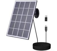 3W Monocrystalline Solar Panel Charger with Type-C to for mini USB Cable | for Ring, for eufy and for blink Security Cameras, Weatherproof 5V for Outdoor Power Supply for Doorbell, White