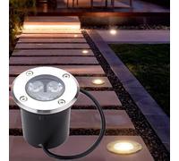 3W Recessed Outdoor Buried Spotlight, IP67 Waterproof LED Walk Over Round Ground Landscape Lights(Warm White,24V)