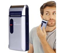 3W USB Rechargeable Beard Trimmer - Retro Electric Shaver, Portable Shaver For Men | Perfect For Face And Neck Care, Modern Design With Geom Mesh Pattern