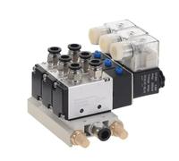 3Way 4V210-08 Pneumatic DC12V DC24V AC110 AC220 Triple Solenoid Valve 1Pcs(12mm Fittings,AC 110V)