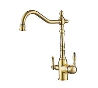 3Way Filter Faucet - 3in1 Chrome Mixer Tap with Swivel Spout & Dual Lever for Pure Drinking Water Easy Installation Design Kitchen & Bathroom Use