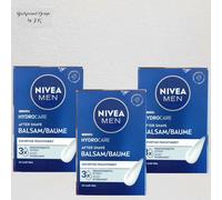 3x 100 ml Nivea MEN Hydro Care After Shave Balm Aloe Vera Care