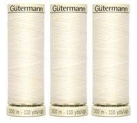 3X 100m Gutermann Sew-All Polyester Thread for Hand or Machine Sewing, Ivory 001 - Bundled by GetInStyle Shop