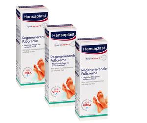 3X 100Ml Hansaplast Foot Expert Regenerating Foot Cream 10% Urea