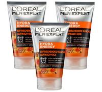 3X 100Ml L'Oreal Men Expert Wash Gel Hydra Energy Wake-Up Kick Cooling Cleanser