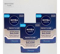 3x 100ml Nivea Men Protect & Care After Shave Balm Care with Aloe Vera