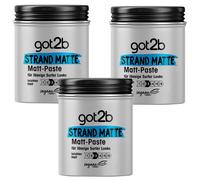 3x 100ml Schwarzkopf got2b Beach Mat Matt Paste Surfer Look Without To Glue
