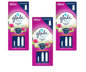 3X 10Ml Glade Touch & Fresh Minispray Flower Room Fragrance Relaxing ZEN Refills