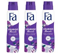 3X 150Ml FA Luxurious Moments Deodorant Spray Pink Viola Stops Bacteria 0% Alu