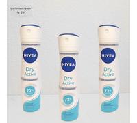 3x 150ml NIVEA Dry Active anti Transpirant 72h Deo Protection Sweat Formula