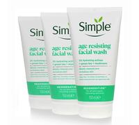 3x 150ml Simple Regeneration Age Resisting Facial Wash with Green Tea and Prebiotic Cleanser for Revived and Revitalised Skin - Bundled by Smart Cutie