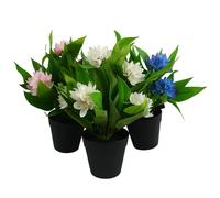 Leaf Artificial Freesia Flowering Houseplant Potted Plants Realistic