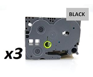 3X 18mm Width Laminated Label Tape for Brother P-Touch PT-1000. Black ON Matte Silver. 8m in Length. TZe-M941. See Description for List of Compatible Printers. TZ-M941
