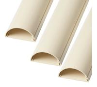 3m (3X 100cm) - 30mm x 15mm Magnolia Trunking | Half Round Cable Conduit Cover | HDMI AV TV Ethernet & Audio Wire Ducting | Wall Tidy Management | Self-Adhesive Backing *Easy Install* | Skirting Home