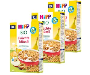 3X 200G Hipp Organic Fruit Muesli Without Added Sugar From 10 Months