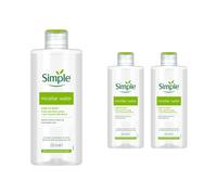 (3x 200ml) Simple Kind to Skin Micellar Cleansing Water, Gently Removes make-up