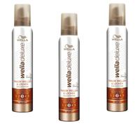 3x 200ml Wella Deluxe Dream Waves & Curls Mousse Strong Hold up to 24h
