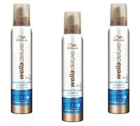 3X 200Ml Wella Deluxe Wonder Volume & Protection Mousse Ultra Strong Hold