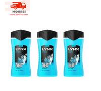 3x 225ml Lynx Ice Chill 12H Refreshing Energy Boost Shower Gel Bodywash