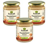 3X 250G Alnatura Almond Butter Brown 100% Almonds Unpeeled Made In Germany