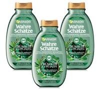 3x 250ml Garnier True Treasures Revitalizing Shampoo Green Tea & 4 Plants