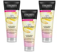 3x 250ml John Frieda Go Blonder Brightening Shampoo with Citrus & Chamomile