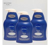 3X 250ml Nivea Creme Care Liquid Soap Scented With Pump Dispenser