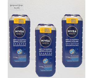 3x 250ml Nivea Men Anti Dandruff Care Shampoo Strengthens Power Bamboo Extract