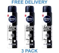 3x 250ml Nivea Men Black & White Antiperspirant Deodorant 72hrs 3 Pack UK Seller