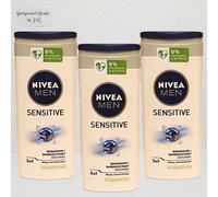 3x 250ml Nivea Men Sensitive Care Shower Bamboo Extract Soothing