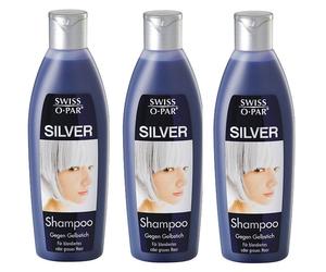 3x 250ml Swiss O Par Silver Shampoo against Yellowing Bleached Hair
