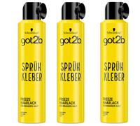 3x 300ml Got2b Spray Glue Freeze Hair Lacquer for Extreme Hold Hairspray Fixing
