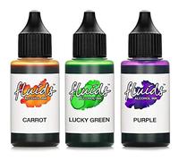 3X 30ml Octopus Fluids Alcohol Ink Set Carrot, Lucky Green, Purple for Fluid Art and Resin Art, epoxy Resin, epoxy