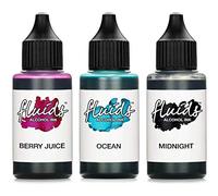 3X 30ml Octopus Fluids Alcohol Ink Set Midnight, Ocean, Berry Juice for Fluid Art and Resin Art, epoxy Resin