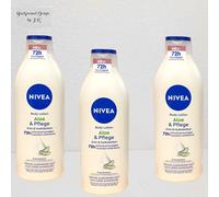 3X 400Ml Nivea Body Lotion Aloe & Care 72H Refreshing Moisturizing Care