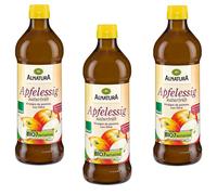 3x 500ml Alnatura Organic Apple Cider Vinegar Unfiltered Mild And Fruity 5% Acid
