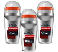 3X 50Ml Loreal Men Expert Deodorant Roll-On Invincible Man 96H Anti Transpirant