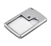TRIXES 3X and 6X Double Illuminated Glass Pocket Magnifier with LED Light - Compact Handheld Lens for Reading, Jewelry Inspection, Fine Detail Work, Low Vision Aid - Portable, Travel-Friendly