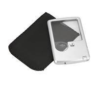 3X 6X Magnifying Glass with LED Light, Premium Card Type Pocket Square Magnifier Lens with Leather Case