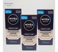 3X 75Ml Nivea Men Protect & Care Face Cream Cares & Protects