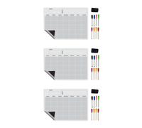 3X A3 Magnetic Whiteboard Dry Erase Calendar Set Whiteboard Weekly Planner for Refrigerator Fridge Kitchen 17X12 Inch