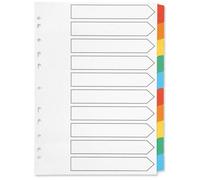 3x A4 Mylar Divider 10-Part Multi-Colour WX01526 by Q-Connect