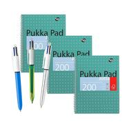 3x A4 Notebook 200 Pages & Pack of 3 4 Colours Pen Shine & Fluo Pukka Multi One Size