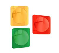 3x Acrylic Bubble Sensory Mirror for Kids - 25.4*25.4cm Colourful Wall Mirror Set (Red/Yellow/Green), Safe Bendable Acrylic, Montessori Visual Exploration Toy for Classroom, Nursery, Playroom