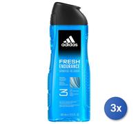 3X Adidas Shower/Shampoo 400 ML. Fresh Endurance