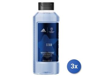 3X Adidas Shower/Shampoo 400 ML. UEFA 10